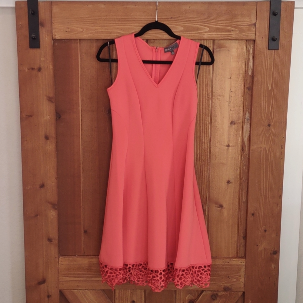 Coral A-line sleeveless dress size 4